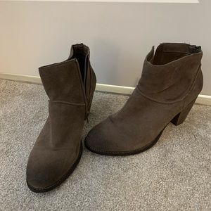 Grey suede ankle boots